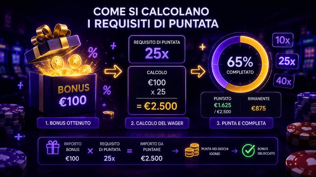 Come si calcola il wagering di un bonus